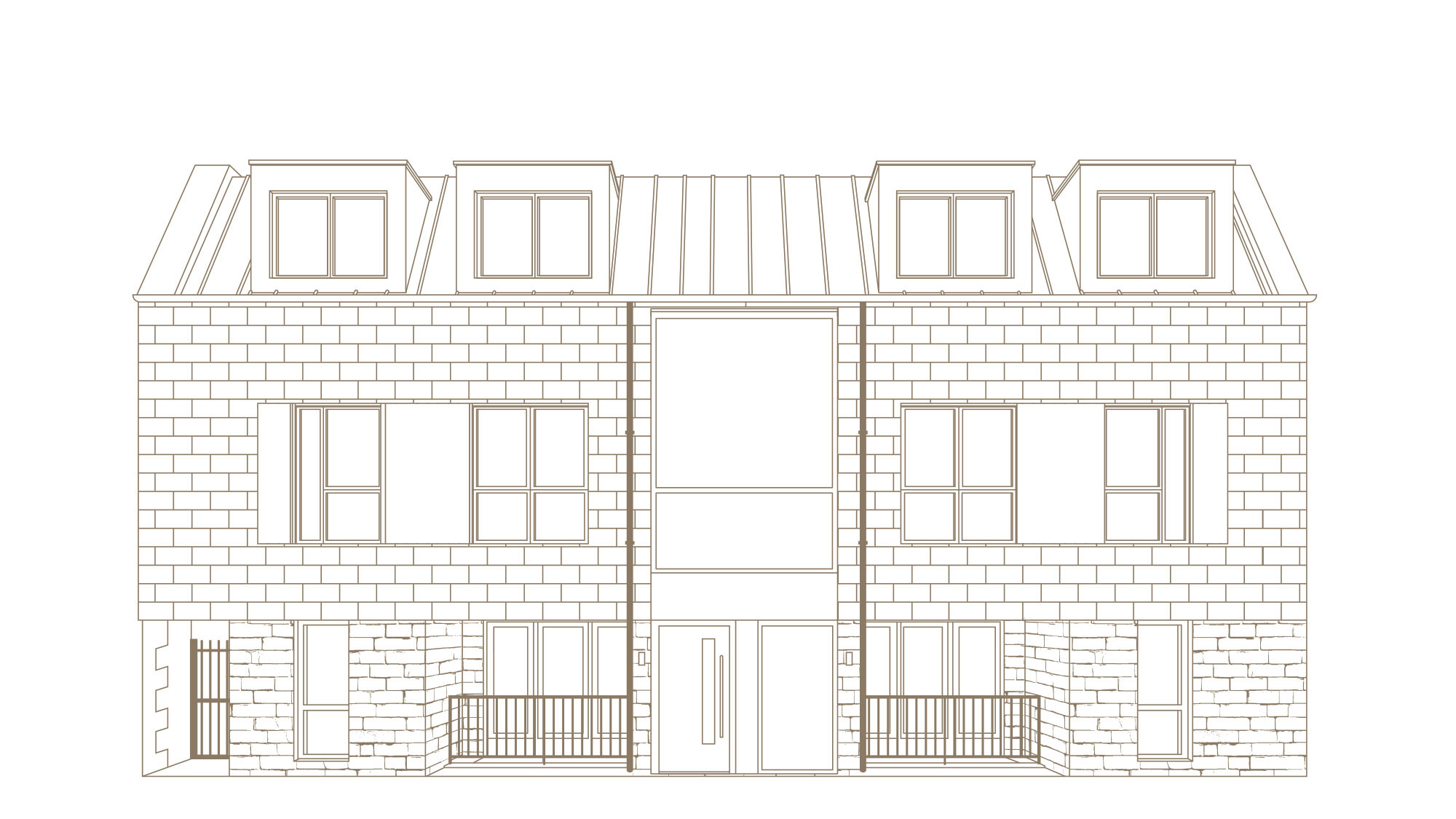 11-13 York Lane Edinburgh front elevation line drawing